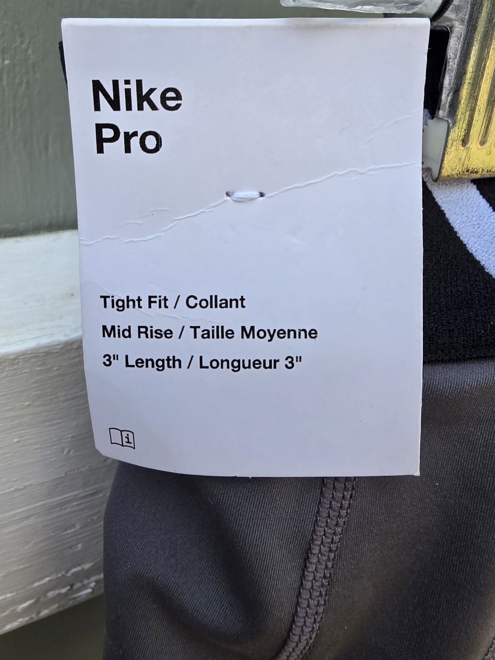 Nike Pro Women's Gray Compression Bike Shorts with Branded Waistband #SHO4 - Picture 5 of 11